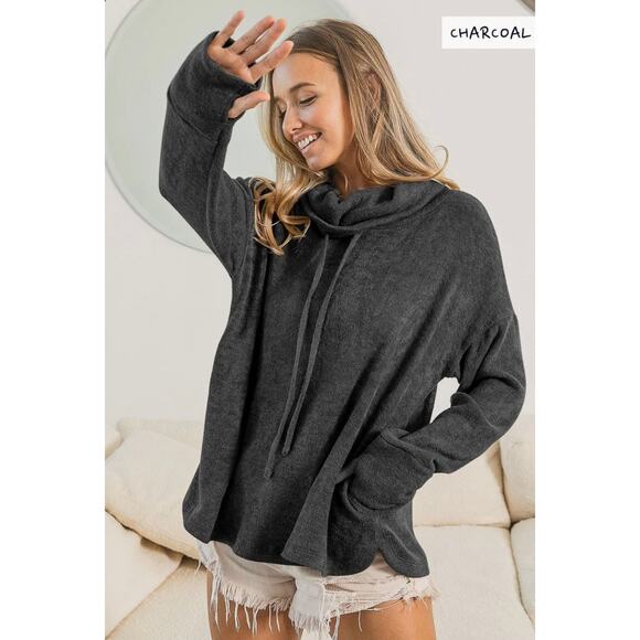 BiBi Sweaters - BT3220AD Low Gage Turtle Neck Top